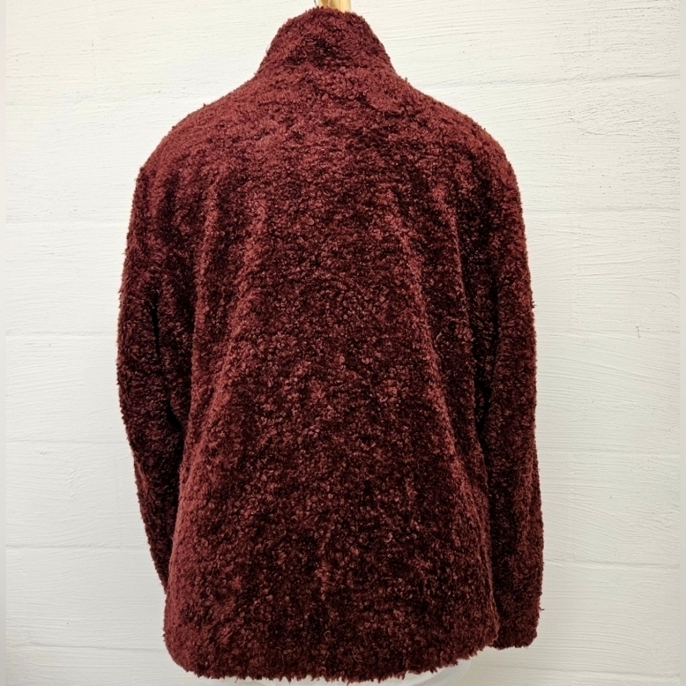 Pendleton Burgundy Plaid Sherpa Zip Up Jacket XL - Picture 4 of 10